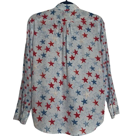 Sandro Paris Long Sleeves Red And Blue Stars Print US Size 6; FR 2 - Picture 8 of 16